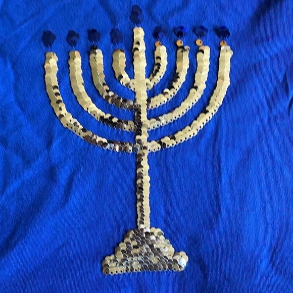 Cat & Jack Hanukkah Long Sleeve Sequin Flip Tulle Dress - Picture 4 of 8